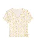 Pure Cotton Floral Ribbed Top (6-16 Yrs)