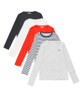 5pk Cotton Ribbed Long Sleeve Tops