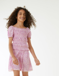 Floral Shirred Top (6-16 Yrs)