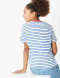 Cotton Striped Slogan T-Shirt (6-16 Yrs)