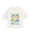 Pure Cotton Slogan Cropped T-Shirt