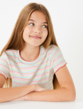 Cotton Rainbow Striped T-Shirt (6-16 Yrs)