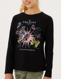 Pure Cotton Cosmic Glitter Print T-Shirt (6-16 Yrs)