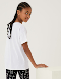 Pure Cotton Dog Print Slogan T-Shirt (6-16 Yrs)