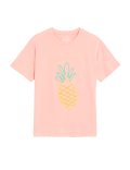 Pure Cotton Embroidered Pineapple T-Shirt