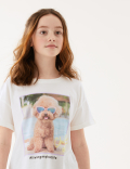 Pure Cotton Dog Print T-Shirt (6-16 Yrs)