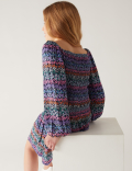Floral Shirred Top