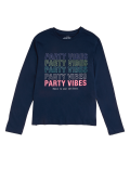 Pure Cotton Party Vibes Slogan T-Shirt