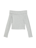 Ribbed Bardot Top (6-16 Yrs)