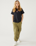 Pure Cotton Embroidered Slogan T-Shirt