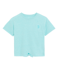 Cotton Blend Tie Front T Shirt