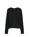 Cotton Rich Button Through Pointelle Top (6-16 Yrs)