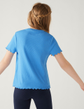Cotton Rich Embroidered Ribbed T-Shirt