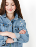 Cotton Denim Embroidered Daisy Jacket (6-16 Yrs)