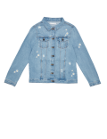 Cotton Denim Embroidered Daisy Jacket (6-16 Yrs)