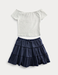 Cotton Rich Bardot Top and Skirt Outfit (6-16 Yrs)