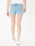 Denim Floral Embroidered Shorts (6-16 Yrs)