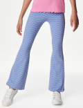 Cotton Rich Wave Print Flared Leggings (6-16 Yrs)