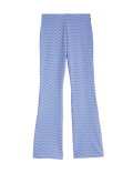 Cotton Rich Wave Print Flared Leggings (6-16 Yrs)