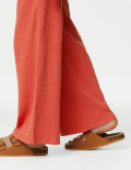 Cotton Blend Wide Leg Trousers (6-16 Yrs)