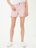 Cotton Paper Bag Waist Shorts (6-16 Yrs)