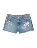Denim Sequin Palm Tree Shorts (6-14 Yrs)