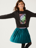 Velvet Pleated Skirt