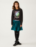Velvet Pleated Skirt