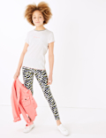 Cotton Rich Zebra Print Leggings (6-16 Yrs)