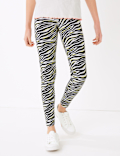 Cotton Rich Zebra Print Leggings (6-16 Yrs)