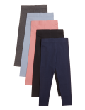 5pk Cotton Rich Leggings (6-16 Yrs)