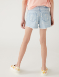 Denim Embroidered Shorts