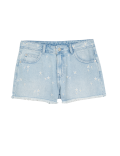 Denim Embroidered Shorts