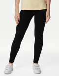 2pk Cotton Rich Ribbed Leggings (6-16 Yrs)