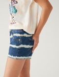 Denim Tie Dye Shorts