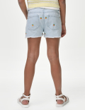 Denim Embroidered Orange Shorts (6-16 Yrs)