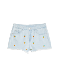 Denim Embroidered Orange Shorts (6-16 Yrs)