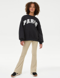 Cotton Rich Ribbed Flared Trousers (6-16 Yrs)