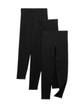 3 Pack Cotton Rich Plain Leggings (6-16 Yrs)
