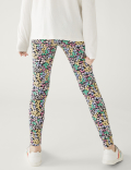4pk Cotton Rich Floral & Plain Leggings