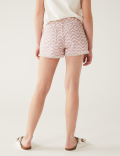 Denim Wave Print Shorts (6-16 Yrs)