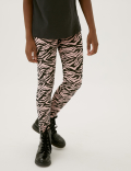 Cotton Rich Zebra Print Leggings (6-16 Yrs)