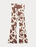 Cotton Rich Pony Print Flared Leggings (2-16 Yrs)