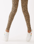 Cotton Rich Leopard Print Glitter Leggings