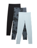 3pk Cotton Rich Print Leggings (6-16 Yrs)