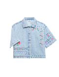 Denim Cross Stitch Embroidered Shirt (6-16 Yrs)