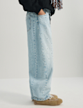 Denim Diamante Baggy Barrel Jeans (6-16 Yrs)