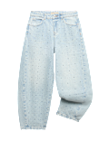 Denim Diamante Baggy Barrel Jeans (6-16 Yrs)