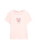 Pure Cotton Bow Baby T-Shirt (6-16 Yrs)