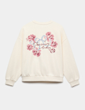 Cotton Rich Diamante Graphic Sweatshirt (6-16 Yrs)